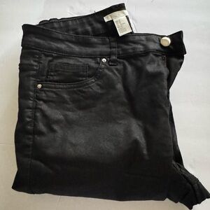 H&M Black Waxed Skinny Jeans